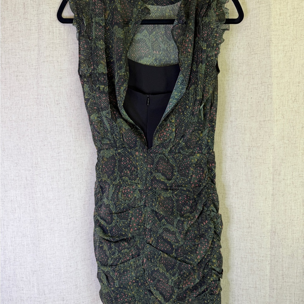 All Saints Hali Tamora Snake Print Mini Dress 2 - Picture 3 of 4